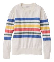 L.L.Bean Women's Cotton/Cashmere Sweater, Crewneck Stripe CLOTHING|SALE