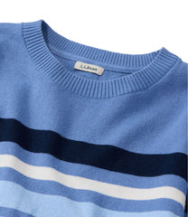 L.L.Bean Women's Cotton/Cashmere Sweater, Crewneck Stripe CLOTHING|SALE