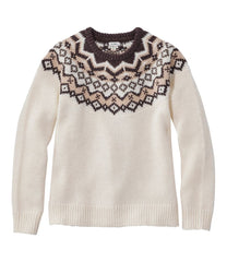 L.L.Bean Women's Bean's Classic Ragg Wool Sweater, Crewneck Fair Isle CLOTHING|SALE