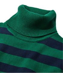 L.L.Bean Women's Cotton/Cashmere Sweater, Turtleneck Stripe CLOTHING|SALE