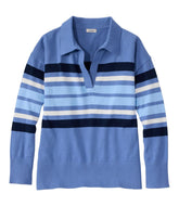 L.L.Bean Women's Cotton/Cashmere Sweater, Polo Stripe CLOTHING|SALE