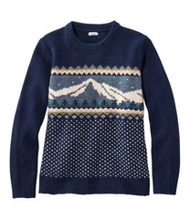 L.L.Bean Women's Bean's Classic Ragg Wool Crewneck Intarsia Sweater CLOTHING|SALE
