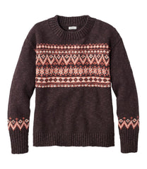 L.L.Bean Women's Cotton Ragg Sweater, Crewneck Fair Isle CLOTHING|SALE