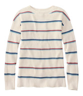 L.L.Bean Women's Sunwashed Waffle Sweater, Pullover Stripe CLOTHING