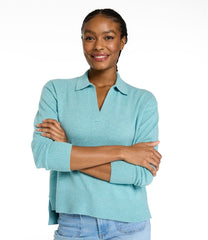 L.L.Bean Women's Classic Cashmere Sweater, Relaxed Polo CLOTHING
