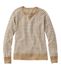 L.L.Bean Women's Organic Cotton Slub Sweater, Crewneck Stripe CLOTHING|SALE