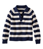 L.L.Bean Women's SuperSoft Waffle Sweater, Polo Stripe CLOTHING