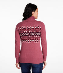 L.L.Bean Women's Cotton/Cashmere Sweater, Turtleneck Intarsia CLOTHING|SALE