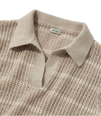 L.L.Bean Women's Organic Cotton Slub Pointelle Sweater, Polo CLOTHING