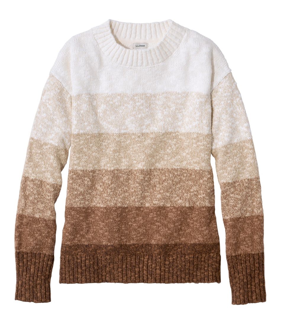 L.L.Bean Women's Cotton Ragg Sweater, Crewneck Stripe CLOTHING