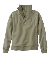 L.L.Bean Women's Sunwashed Sweats, Quarter-Zip CLOTHING