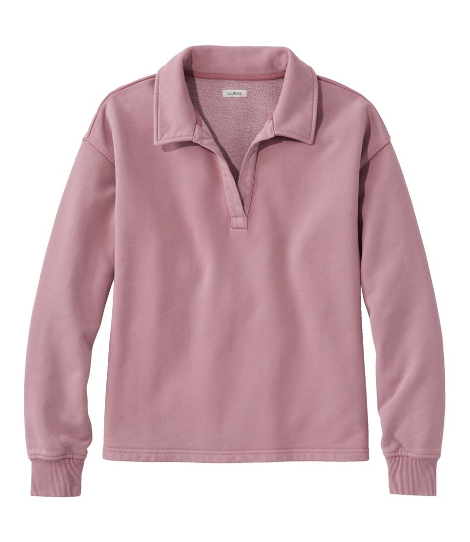 L.L.Bean Women's Sunwashed Sweats, Splitneck Polo CLOTHING