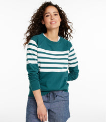 L.L.Bean Women's Peaks Island Crewneck, Stripe CLOTHING