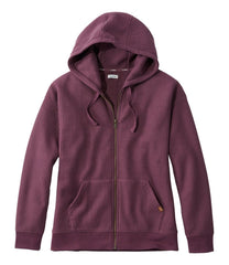 L.L.Bean Women's Birchwood Brushed Waffle Full-Zip Hoodie CLOTHING