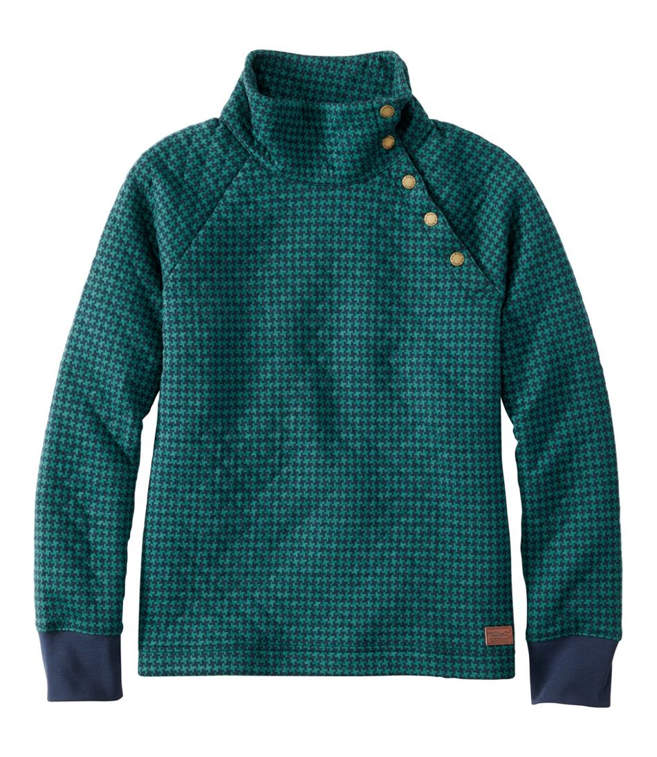 L.L.Bean Women's Quilted Sweatshirt, Snapneck Pullover Print CLOTHING|SALE