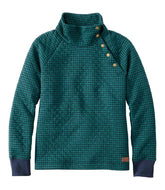 L.L.Bean Women's Quilted Sweatshirt, Snapneck Pullover Print CLOTHING|SALE