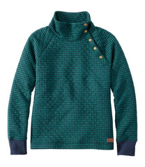 L.L.Bean Women's Quilted Sweatshirt, Snapneck Pullover Print CLOTHING|SALE