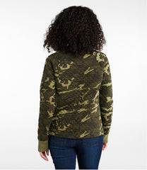 L.L.Bean Women's Quilted Sweatshirt, Crewneck Pullover Print CLOTHING