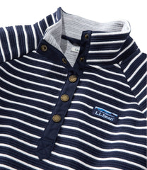 L.L.Bean Women's Lakewashed Double-Knit Quarter-Snap, Stripe CLOTHING