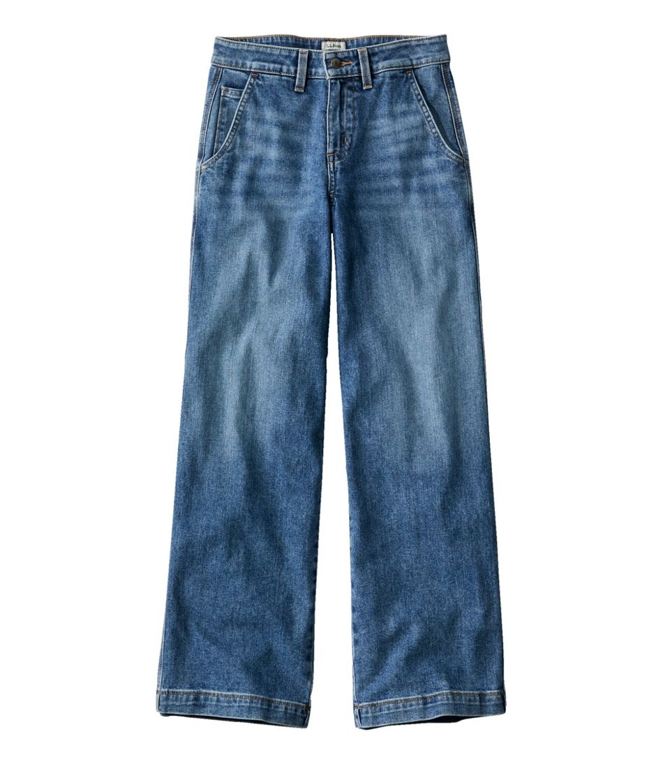 L.L.Bean Women's 207 Vintage Jeans, High-Rise Wide-Leg CLOTHING