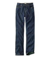 L.L.Bean Women's True Shape Jeans, High-Rise Straight-Leg Fleece-Lined CLOTHING