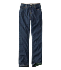 L.L.Bean Women's True Shape Jeans, High-Rise Straight-Leg Fleece-Lined CLOTHING