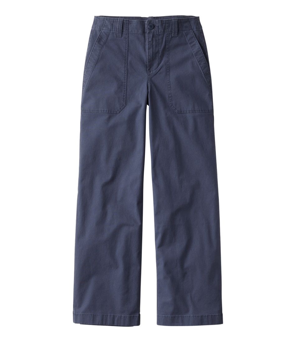 L.L.Bean Women's 207 Vintage Cotton Canvas Pants, High-Rise Wide-Leg CLOTHING|SALE