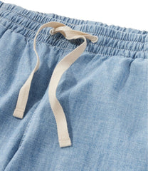 L.L.Bean Women's Lakewashed Pull-On Chinos, Mid-Rise Wide-Leg Chambray CLOTHING