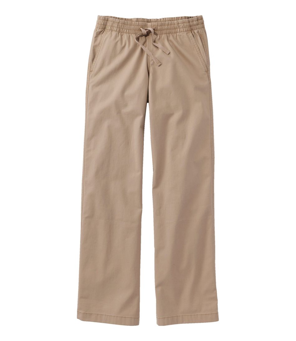 L.L.Bean Lakewashed Pull-on Chinos, Mid-Rise Wide-Leg CLOTHING