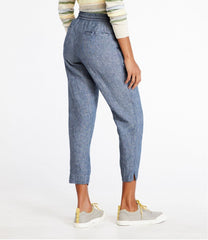 L.L.Bean Women's Premium Linen Pull-On Ankle Pants, Mid-Rise Tapered-Leg CLOTHING|SALE