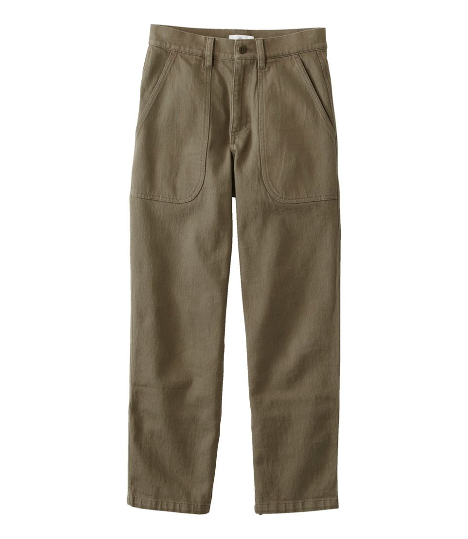 L.L.Bean Women's Signature Washed Cotton Barrel Pants, High-Rise Tapered Leg CLOTHING|SALE