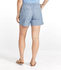L.L.Bean Women's Lakewashed Dock Shorts, Mid-Rise Chambray CLOTHING
