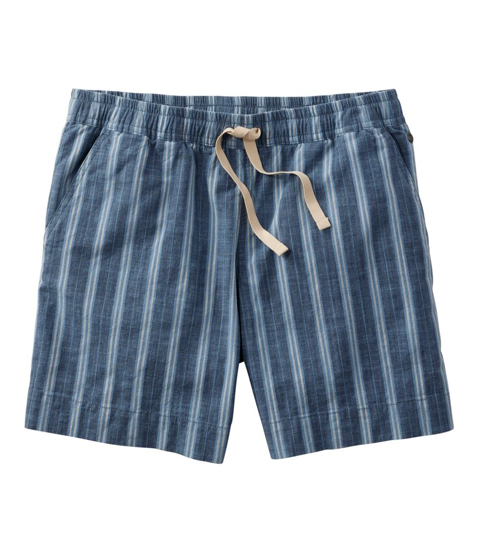 L.L.Bean Women's Lakewashed Dock Shorts, Mid-Rise Stripe CLOTHING|SALE