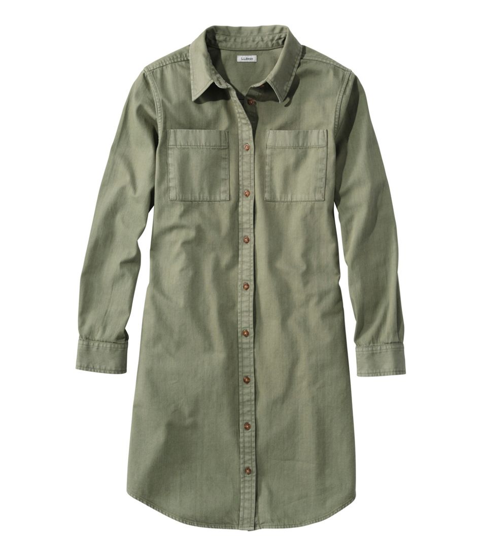 L.L.Bean Women's L.L. Bean Heritage Washed Denim Shirt Dress, Garment-Dye CLOTHING|SALE