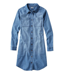L.L.Bean Women's L.L. Bean Heritage Washed Denim Shirt Dress CLOTHING