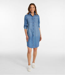 L.L.Bean Women's L.L. Bean Heritage Washed Denim Shirt Dress CLOTHING