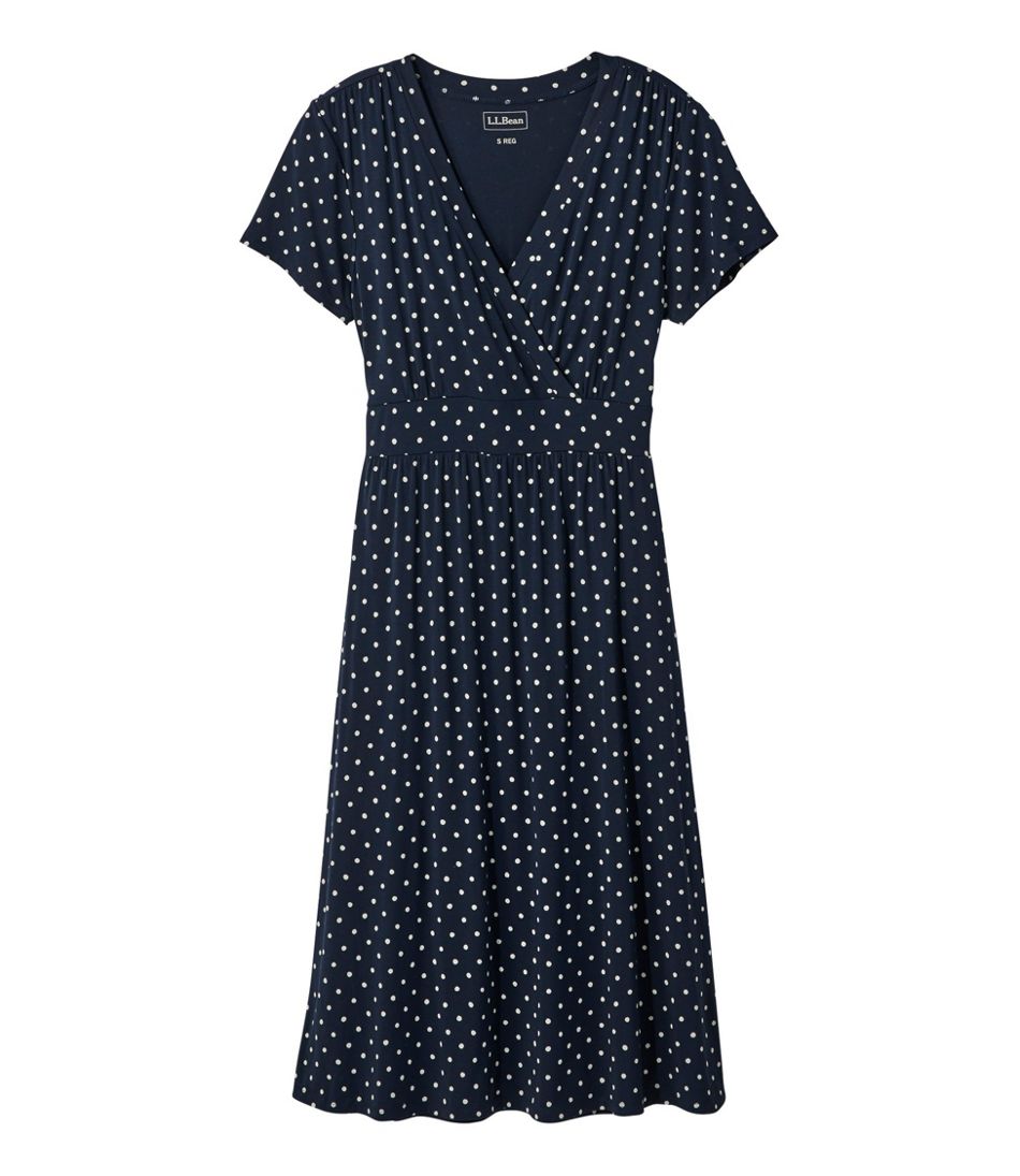L.L.Bean Women's Summer Knit Dress, Short-Sleeve Print CLOTHING|SALE