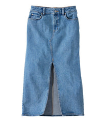 L.L.Bean Women's Signature Heritage Denim Midi Skirt CLOTHING