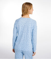 L.L.Bean Women's Restorative Sleepwear, Long-Sleeve Henley Print SALE|CLOTHING