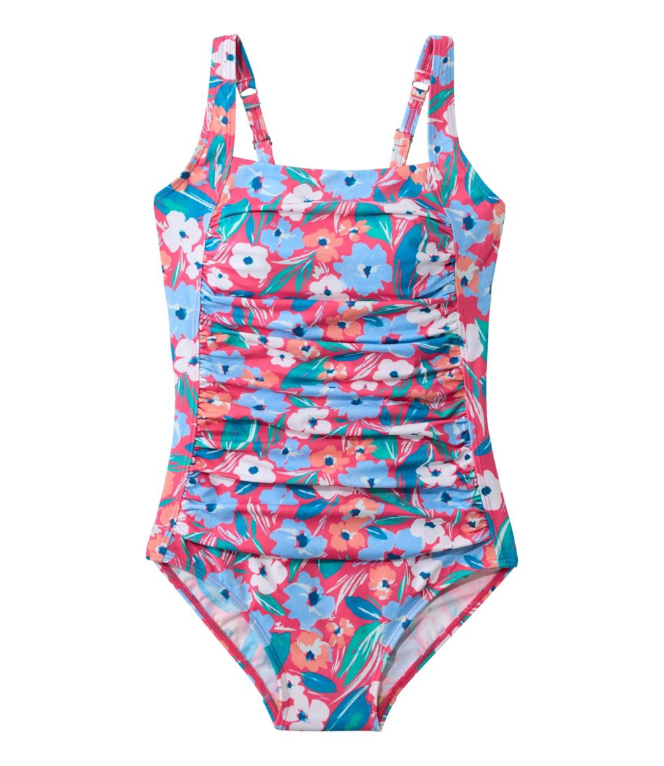 L.L.Bean Women's BeanSport Swimwear, Squareneck Tanksuit Print CLOTHING|SALE