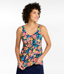 L.L.Bean Women's Shaping Swimwear, Soft-Drape Tankini Top Print CLOTHING|SALE