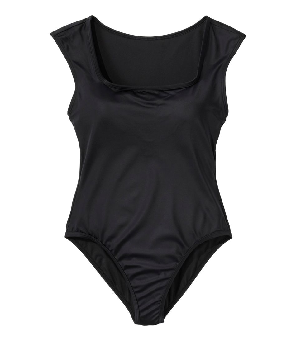 L.L.Bean Women's Coastal Essentials Swimwear, Squareneck Tanksuit CLOTHING