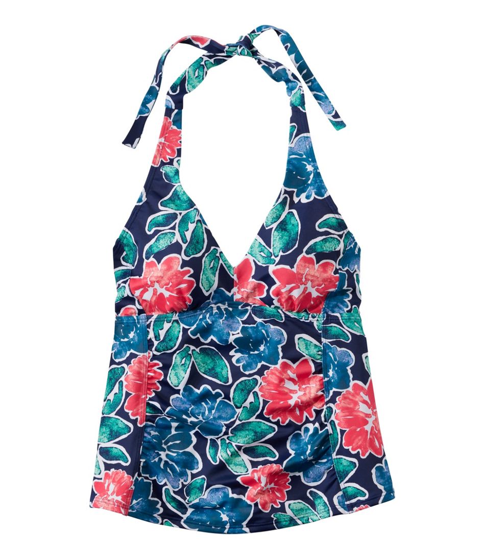 L.L.Bean Women's BeanSport Swimwear, Halter Tankini Top Print CLOTHING