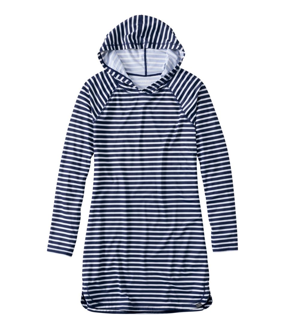 L.L.Bean Women's SunSmart® UPF 50+ Sun Shirt, Hooded Tunic Print CLOTHING
