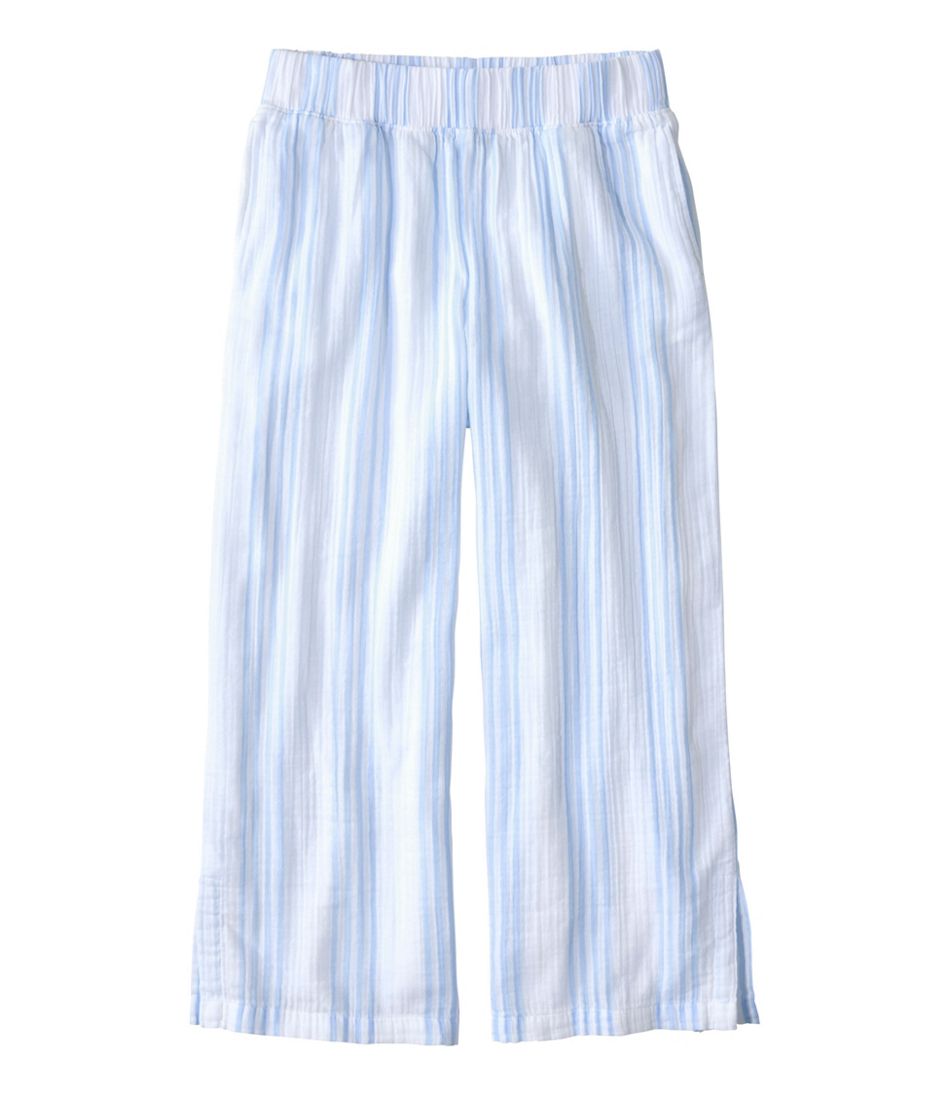 L.L.Bean Women's Cloud Gauze Wide-Leg Pants, Stripe CLOTHING