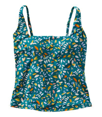 L.L.Bean Women's New Currents Swimwear, Squareneck Tankini Top Print CLOTHING|SALE