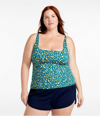 L.L.Bean Women's New Currents Swimwear, Squareneck Tankini Top Print CLOTHING|SALE