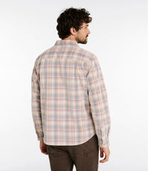 L.L.Bean Men's Sunwashed Corduroy Shirt, Slightly Fitted Untucked Fit, Plaid CLOTHING|SALE