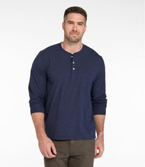 L.L.Bean Men's Comfort Stretch Performance® Pima Tee, Long-Sleeve Henley CLOTHING