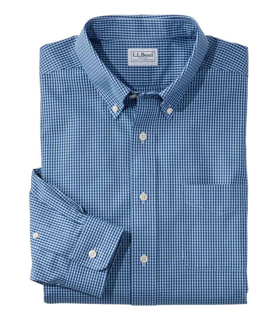 L.L.Bean Men's Wrinkle-Free Pinpoint Oxford Cloth Shirt, Traditional Fit Tattersall CLOTHING|SALE